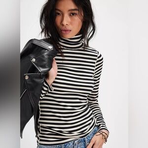 Free People We The Free Good Good Stripe Turtleneck